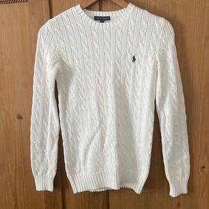 Ralph Lauren White Cable Knit Sweater
